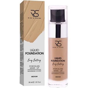 Rise and Shine Liquid Foundation Long Lasting Porselein Make-up - Porseleinen finish& Matte Finish, Hoge Dekking & Langdurig - Medium 30 ml