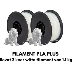 PLA+ 3D Printer Filament 2× 1.1kg Wit – Premium 1.75mm PLA Plus Filament met Hoge Sterkte, Perfecte Laaghechting & Ultra-Gladde Printkwaliteit – Universeel Compatibel voor FDM/FFF 3D-Printers