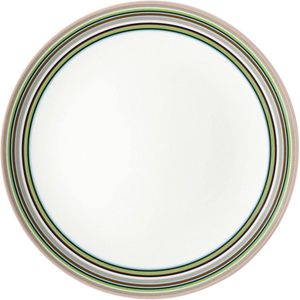 Set van 6 Platte Borden - Origo Collectie - Modern Porselein met Kleurrijke Strepen