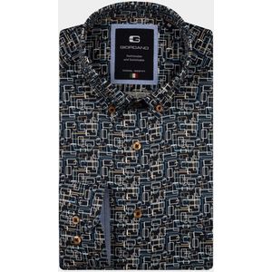 Giordano - Overhemd - Blauw - Lange Mouw