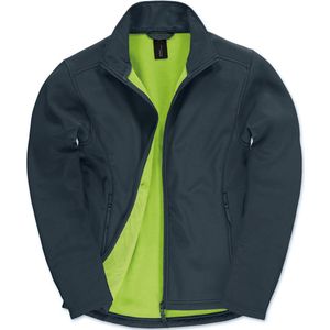 SportJas Heren S B&C Lange mouw Navy / Neon Green 96% Polyester, 4% Elasthan