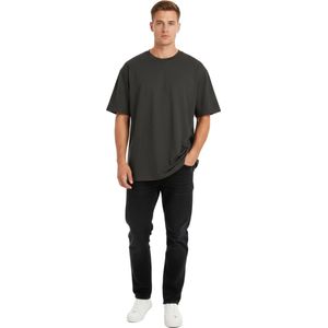 Stiffy Oversized Heren Shirt - Antraciet - Katoen - T-shirt - Lang - Zwaar