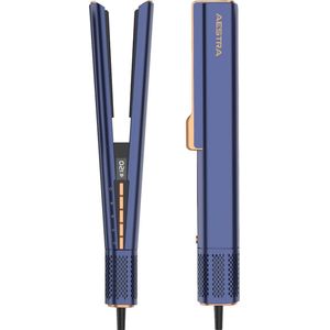 Aestra Hairstrait Pro - 2 in 1 Stijltang met Föhn - Haardroger - GEEN HITTESCHADE - 110.000RPM Motor - Haarstyling met lucht - Geschikt voor alle Haartypes - 2025 Model - Navy