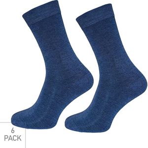 Bamboe Sokken 6-Pack - Jeans - Maat 46-47 - Dunne Bamboe Sokken Voor Frisse Droge Voeten - Dames / Heren