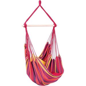 Hangstoel - weerbestendig en uv-bestendig - 1 stuk - kleurrijk gestreept - hout - 85 cm
