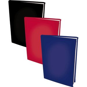 Assortiment rekbare boekenkaften - Zwart, Blauw en Rood - 12 stuks