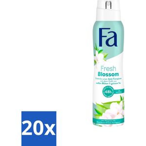 Fa - Deodorant Spray - Fresh Blossom - Bloemengeur - 48 uur Bescherming - 150 ml - Bulkverpakking - 20 stuks