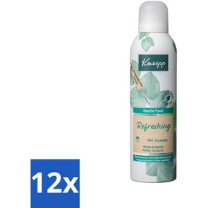 Kneipp Douche Foam Refreshing Mint Eucalyptus 200 ml - Voordeelverpakking - 12 stuks