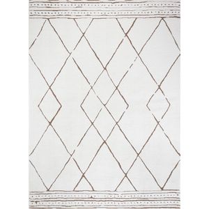 SURYA Vloerkleed - Woonkamer, Slaapkamer - Berber Ethno vloerkleed HANNAH - Ivoor/Terracotta - 200x275 cm