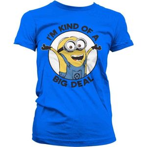 Minions Dames Tshirt -M- I'm Kind Of A Big Deal Blauw
