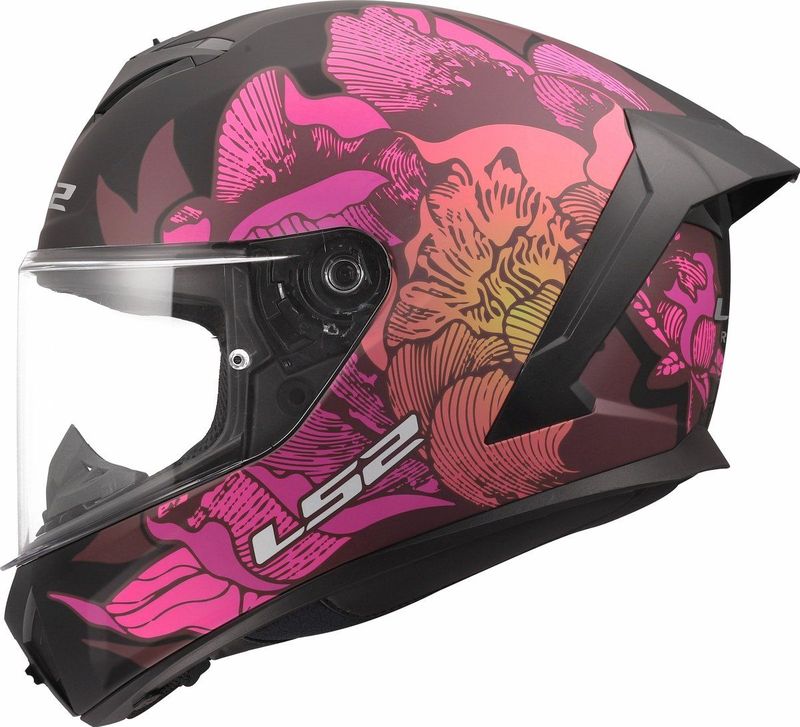 LS2 FF820 Rapid III helm Poppies II mat zwart roze M