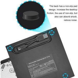 7 in 1 USB Type C Externe DVD/CD Brander met SD/TF-poort - Draagbare Optische Drive voor Laptop