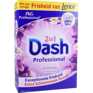 Dash - 2in1 Waspoeder En Wasverzachter - Lavendel en Kamille - 110 Wasbeurten