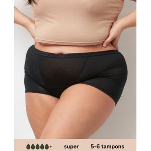 Moodies menstruatie & incontinentie ondergoed - Bamboe Boyshort - super kruisje - zwart - maat XL - period underwear