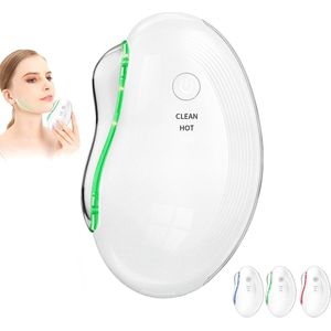 Elektrische gezichtsmassager met microstroom, 3-kleuren lichttherapie en vibratie - Anti-rimpel, huidversteviging en -verjonging - Inclusief warmte, LCD-scherm en multifunctioneel voor het gezicht