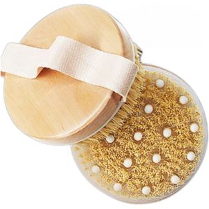 Bodybite - Droogborstel Teakhout met Anti-Cellulitis Zeep - Lymfedrainage Borstel - Exfoliërende Lichaamsborstel - Massage Accessoire - Cellulitis Behandeling - CELLUBROOM