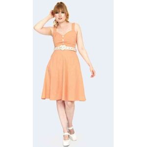 Voodoo Vixen - Heart Button Flare jurk - L - Roze