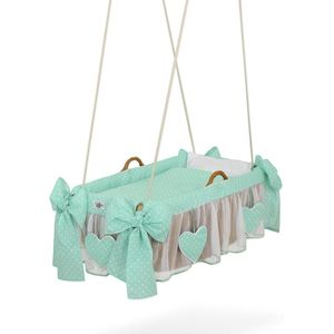 Moses Basket Hangende wieg - Mintgroene stippen