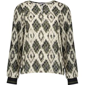 Geisha Blouse Top Grote Ikat Print 23646 20 Army Combi Dames Maat - S