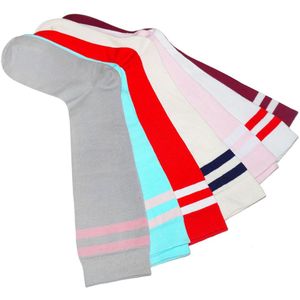 Kousen - Kniekousen - 2 paar - Latte met rood - Maat 39-42