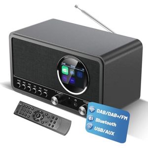 DAB Plus Radio met Bluetooth en Afstandsbediening - Keukenradio met Wekkerfunctie en Dubbel Alarm