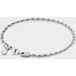 Rope Armband 3 mm - Zilveren Schakelarmband - 19 cm lang - Armband Heren - Olympus Jewelry