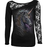 Spiral Celtic Unicorn Dames Shirt met lange mouwen - zwart - XXL