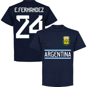 Argentinië E. Fernandez 24 Team T-Shirt - Navy - L