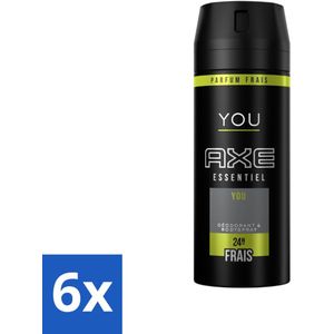 Axe - Deodorant Bodyspray - 24hrs Fresh - You Essentiel - 150 ml - Voordeelverpakking - 6 stuks