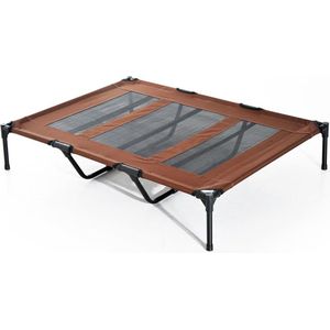 Hondenbed - Hondenstretcher - Honden ligbed - Draagbaar  - XXL - 122x92x23cm - Koffiebruin + zwart