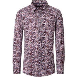 rood geprint modieus Casa Moda casual fit overhemd