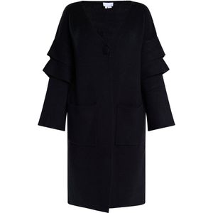 usha - WHITE LABEL - Gebreid Vest - Zwart - Lange Mouw - V-hals