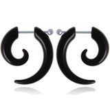 Stud oorbellen Tribal Bone Zwart-18mm