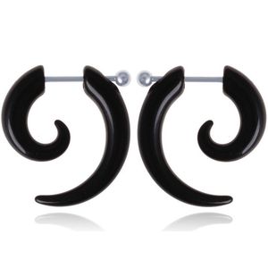 Stud oorbellen Tribal Bone Zwart-18mm