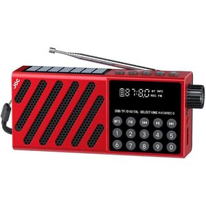 Rode draagbare Bluetooth-luidspreker - met zonne-energie - Noodradio met FM-radio en mp3-speler - Hoge geluidskwaliteit en ingebouwde noodstroomvoorziening - Ideaal voor buitengebruik