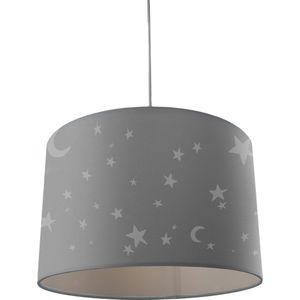 Olucia Stars - Kinderkamer Hanglamp - Grijs/Wit - E27