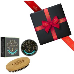 Velihan Beardcare - Baardverzorging Duo Pack Baardbalsem Eau De Cologne & Baardborstel - Cadeau voor mannen - Vaderdag Cadeau - Cadeau voor hem - Cadeau voor Kerst - Valentijdsdag mannen - Giftset mannen - Geschenkset man - Cadeauset verjaardag