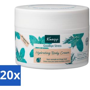 20 x Kneipp - Body crème - Goodbye Stress - Watermunt & Rozemarijn - 200 ml - Rozemarijn - Vitamine E - Panthenol - Sheaboter - Droge Huid
