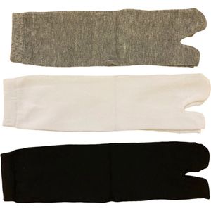 Hiden | Japanse Tabi Sokken Set - Wit - Zwart - Grijs - Unisex