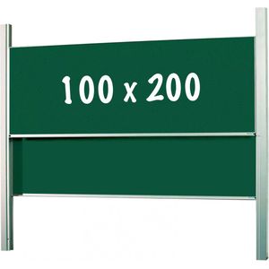 Krijtbord Deluxe - In hoogte verstelbaar - Dubbelzijdig bord - Schoolbord - Eenvoudige montage - Geëmailleerd staal - Groen - 100x200cm