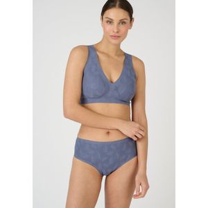 Damart - Midi-slip met kanteffect - Dames - Blauw - 38/40