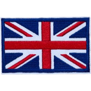 Great Britain Groot Brittannië Union Jack Britse Vlag Strijk Embleem Patch 7.9 cm / 5 cm / Rood Blauw Wit