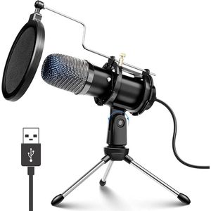 microphone - Podcast Microphone voor Podcasting, Gaming, Live Streaming & Opname, Ingebouwde Koptelefoonuitgang