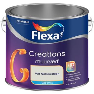 Flexa - Creations Muurverf Zijdemat - Wit Natuursteen - Mengverf - 2.5 Liter