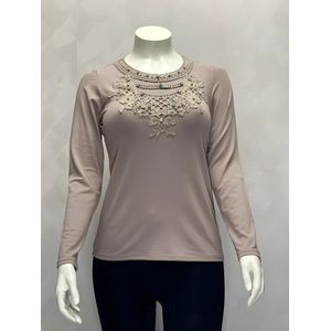 Dames Blouse met Lange Mouwen - Beige