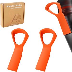 Handvat Compatibel met Air Up Waterfles - Siliconen Fles Handvat Bevestiging Sportevenement School Thuis (Oranje)