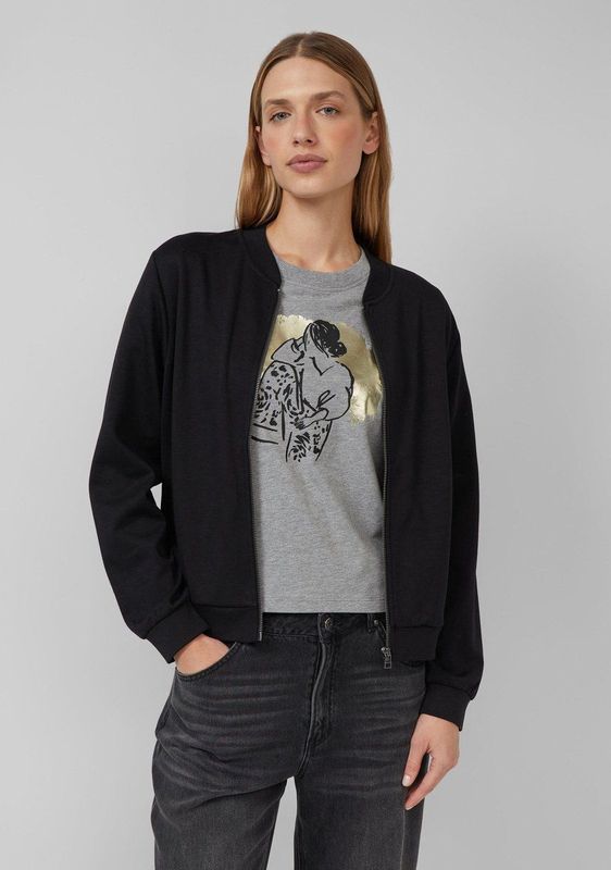 s.Oliver - Sweatshirt Jacke - Zacht Interlock Blouson - Raglanmouwen - Normale Pasvorm