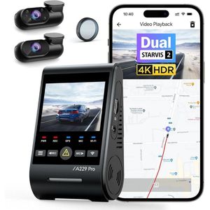 Dashcam voor auto voor en achter – Dual dashcam – Voor- en achtercamera – Autocamera – Full HD dashcam – Dashcam met nachtzicht – Dashcam met bewegingssensor – Groothoeklens – Parkeermodus – Loop recording – Dashcam met SD-kaart