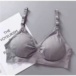 TSD goods - Voedingsbh - BH voor borstvoeding - Zwangerschapsbh - BH voor zwangere vrouwen - Maternity - Verstelbaar - Grijs - Maat M
