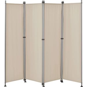 In And OutdoorMatch Tuinscherm Roel - Scheidingswand - Zonwering - 170x215 cm - Zandkleurig - UV-bestendig - Staal en Stof